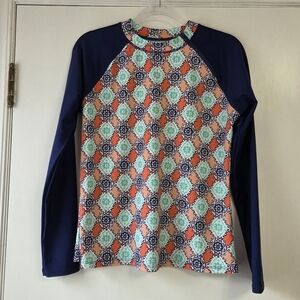 CABANA LIFE Zipper Rash Guard UPF Top Large